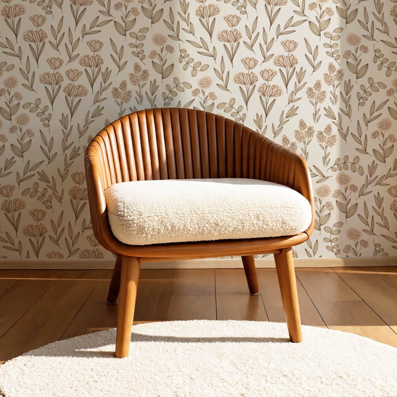 River Country Floral Yellow Peach Wallpaper