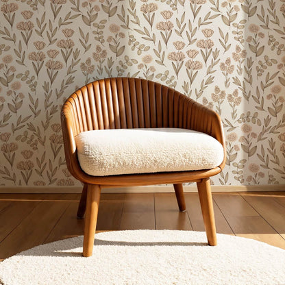 River Country Floral Yellow Peach Wallpaper