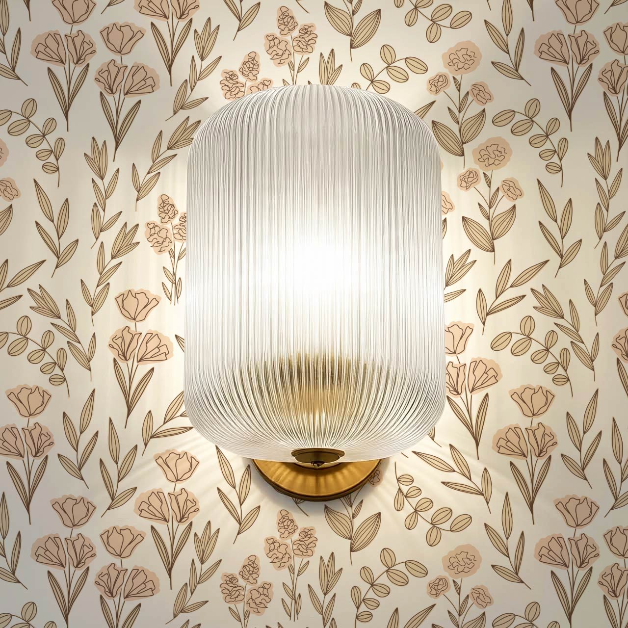 River Country Floral Yellow Peach Wallpaper