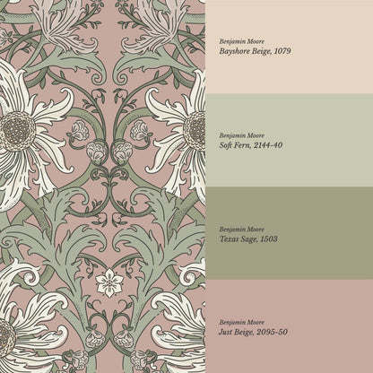 Robin Heritage Bloomery Mauve Sage Wallpaper