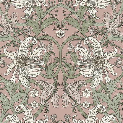 Robin Heritage Bloomery Mauve Sage Wallpaper