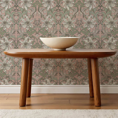 Robin Heritage Bloomery Mauve Sage Wallpaper
