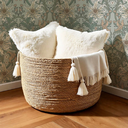 Robin Heritage Bloomery Sage Tan Wallpaper