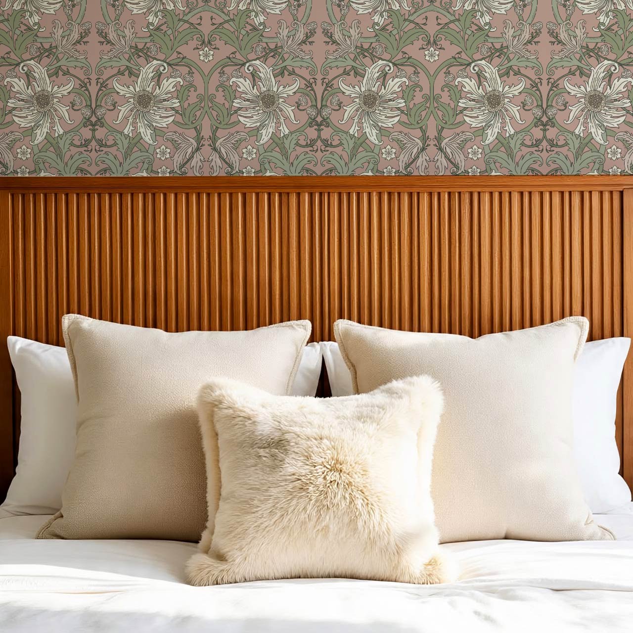 Robin Heritage Bloomery Mauve Sage Wallpaper