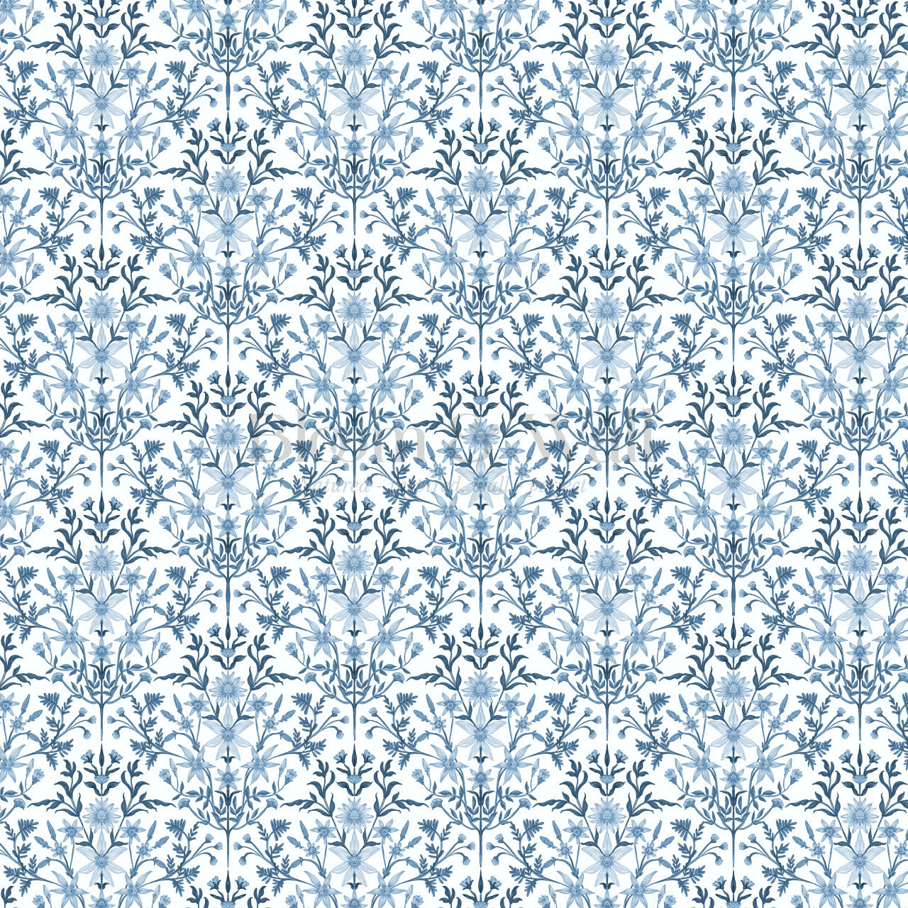 Rochelle Blue Floral Wallpaper