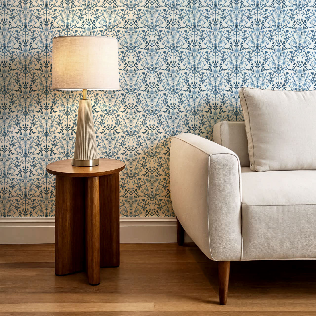 Rochelle Blue Floral Wallpaper
