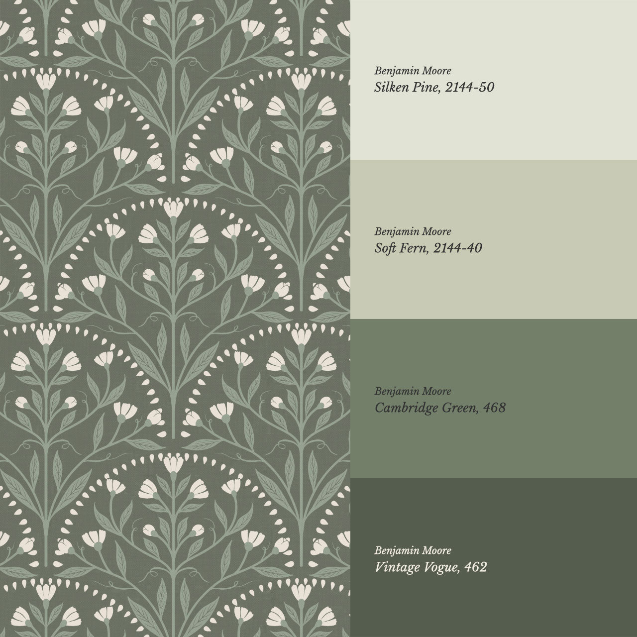 Rochelle Creeping Trellis Scallop Forest Wallpaper