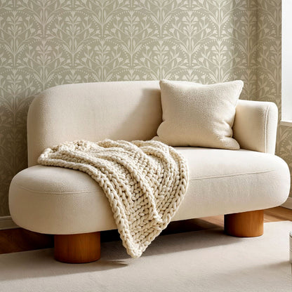 Rochelle Creeping Trellis Scallop Taupe Wallpaper
