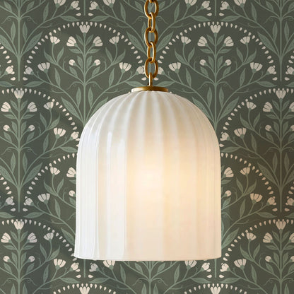 Rochelle Creeping Trellis Scallop Forest Wallpaper