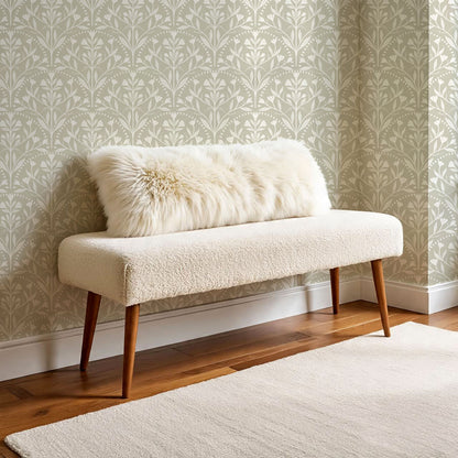 Rochelle Creeping Trellis Scallop Taupe Wallpaper