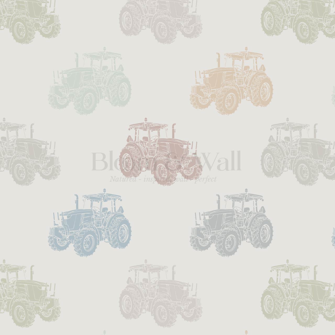 Rolli Tractor Muted Multicolor Gray Wallpaper