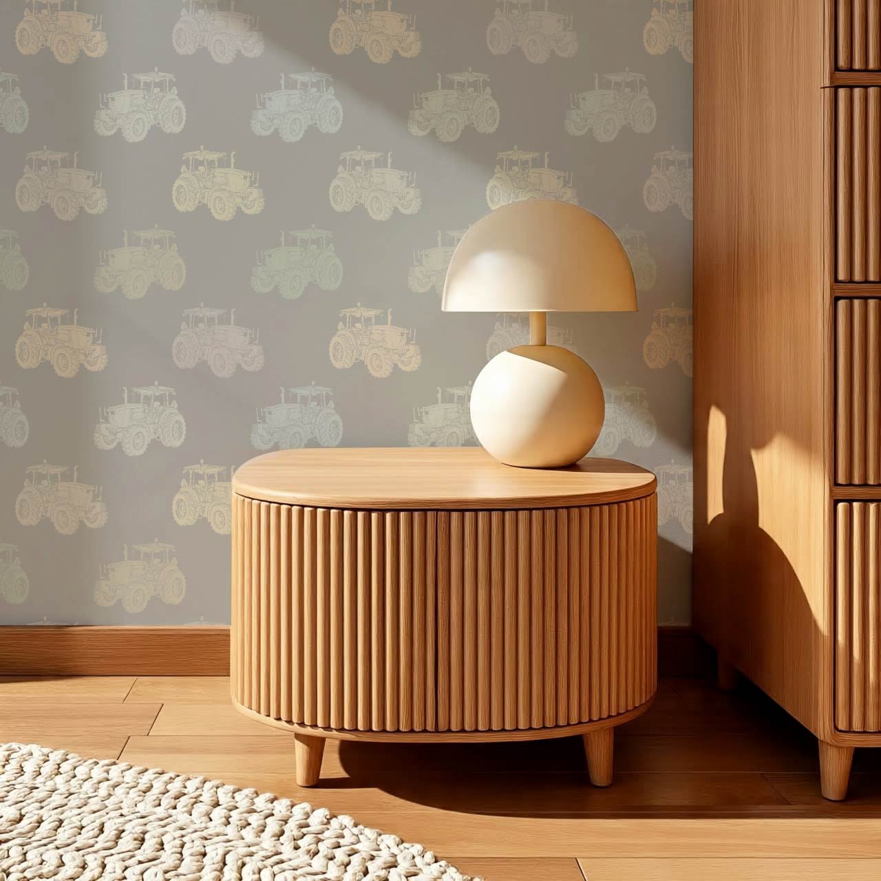 Rolli Tractor Gray Pastel Wallpaper