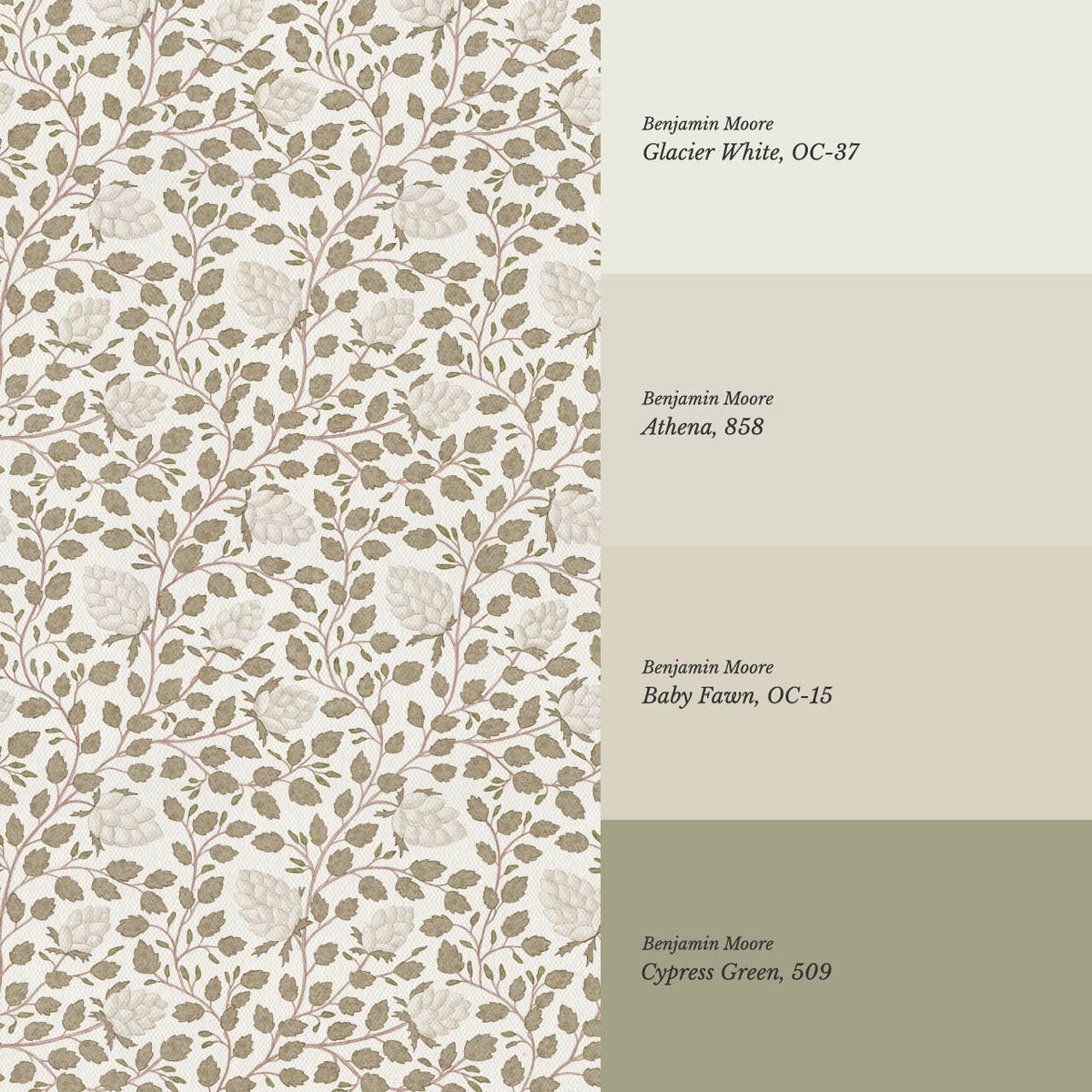 Romelia Hope Vine Neutral Beige Olive Wallpaper