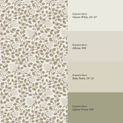 Romelia Hope Vine Neutral Beige Olive Wallpaper