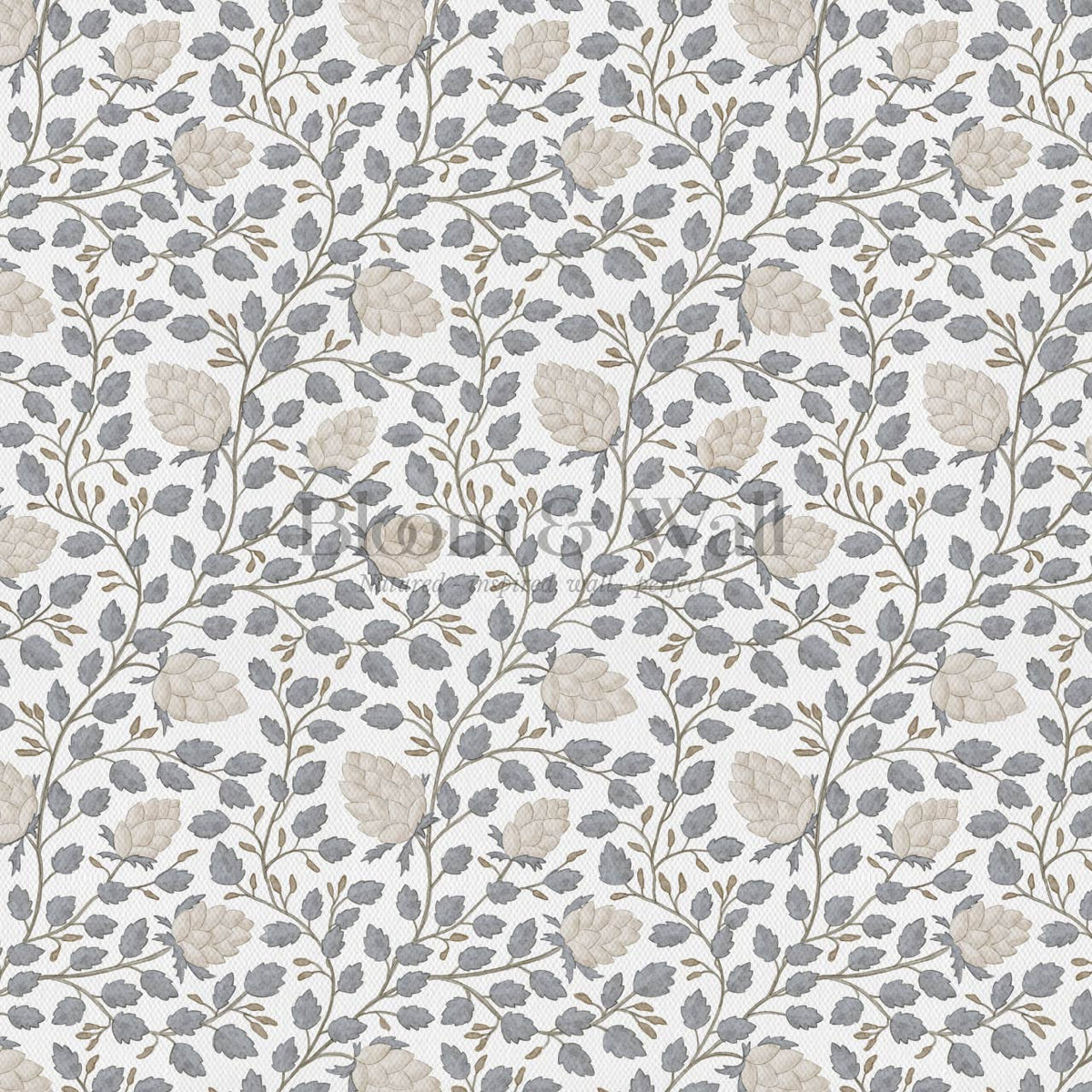 Romelia Hope Vine Bone Cream Gray Sky Wallpaper