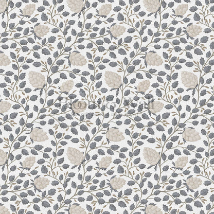 Romelia Hope Vine Ivory Slate Blue Wallpaper
