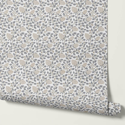 Romelia Hope Vine Bone Cream Gray Sky Wallpaper