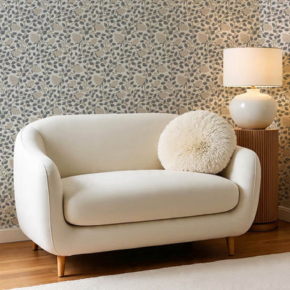 Romelia Hope Vine Ivory Slate Blue Wallpaper
