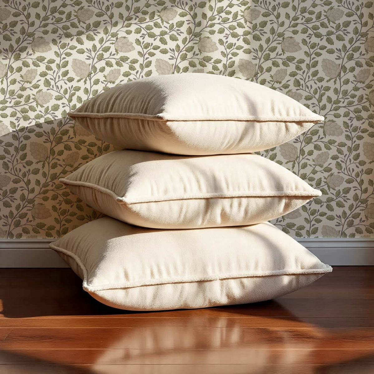 Romelia Hope Vine Cream Taupe Olive Wallpaper