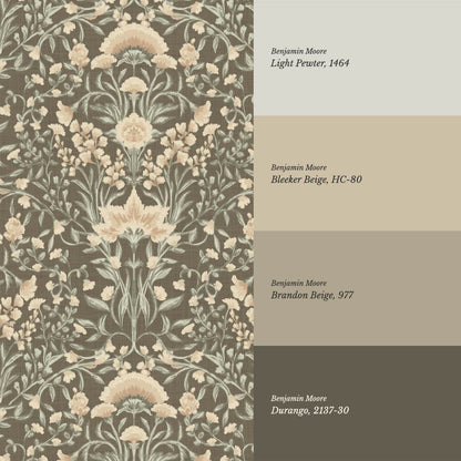 Romy Cottage Vines Autumn Drab Wallpaper