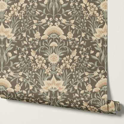 Romy Cottage Vines Autumn Drab Wallpaper