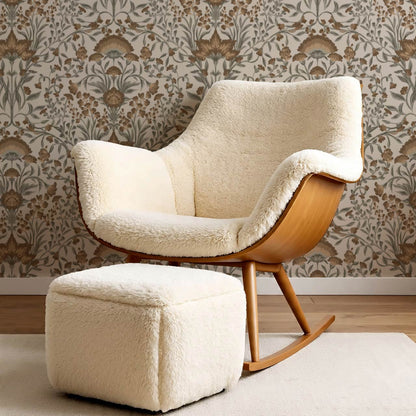 Romy Cottage Vines Autumn Brown Wallpaper