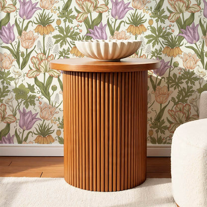 Rosa Tulips Cream Blush Plum Wallpaper