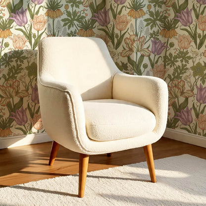Rosa Tulips Cream Blush Plum Wallpaper