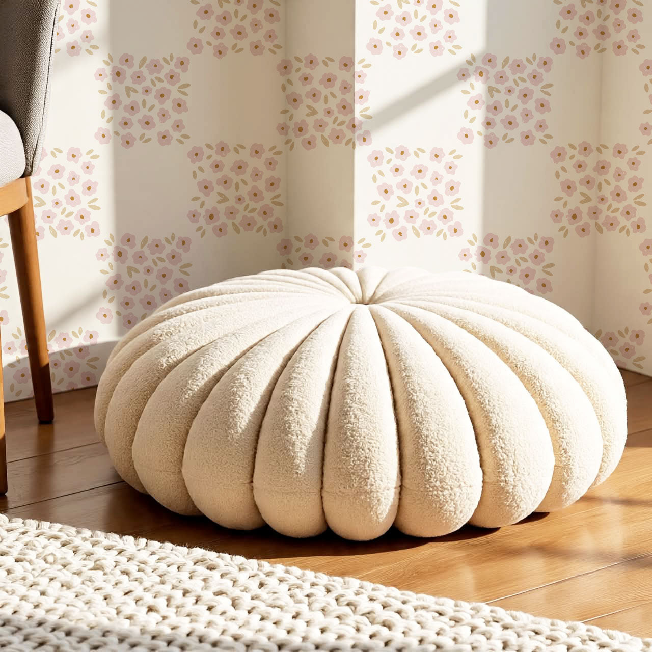 Rosalie Floral Checkerboard Soft Pink Wallpaper