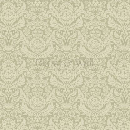 Rosalind Arya Versailles Damask Sage Wallpaper