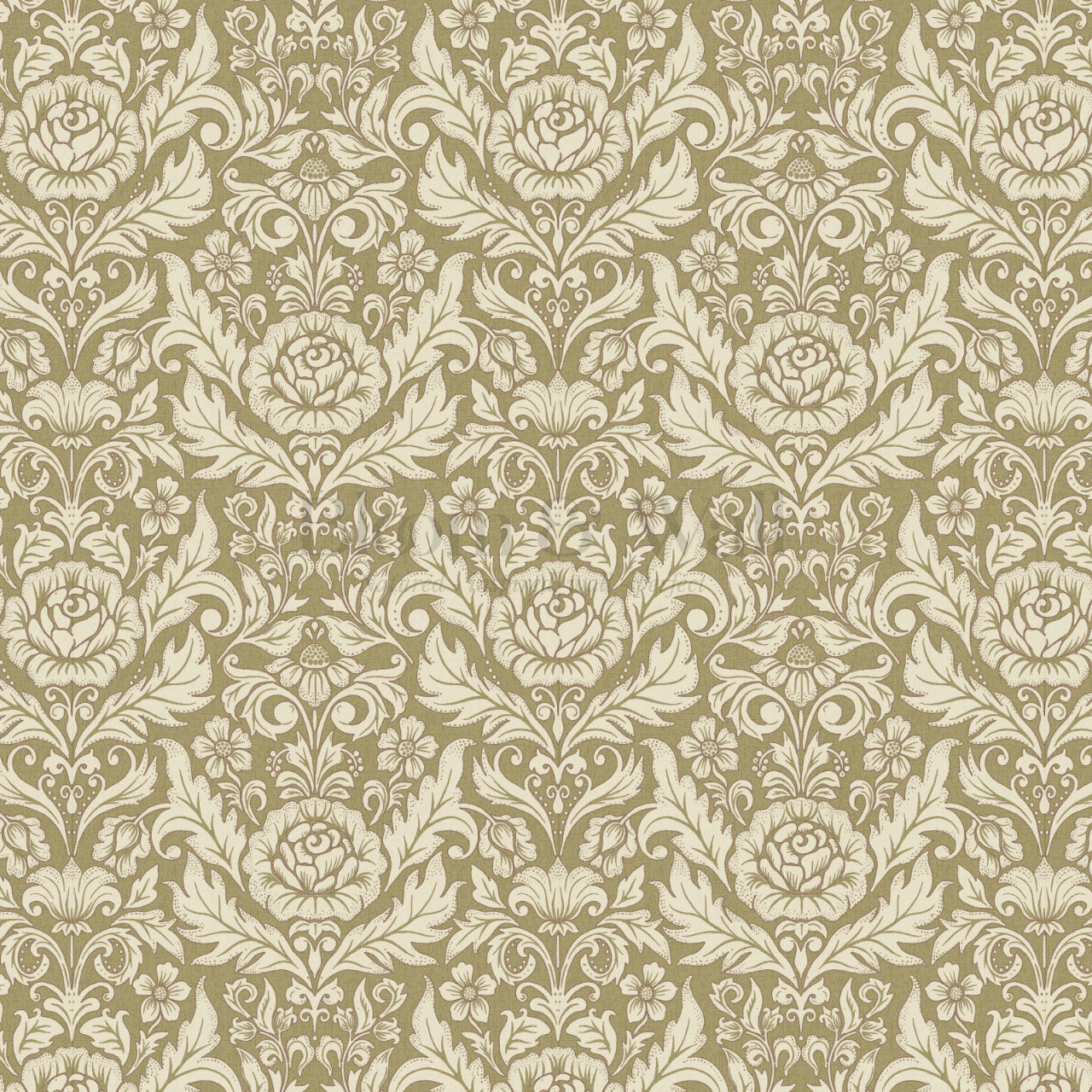 Rosalind Arya Versailles Damask Olive Wallpaper