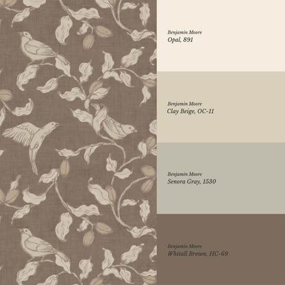 Rosallia Birdsong Branches Sandstone Beige Wallpaper