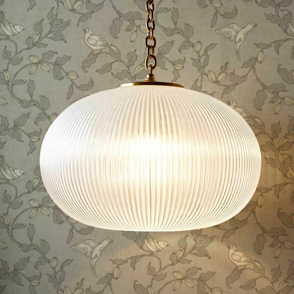 Rosallia Birdsong Branches Khaki Olive Wallpaper