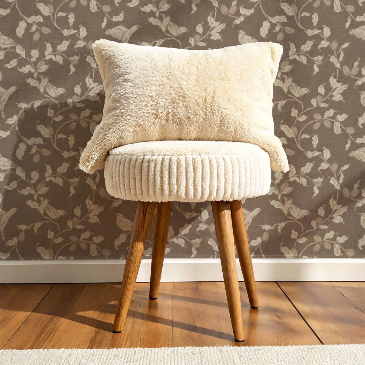 Rosallia Birdsong Branches Sandstone Beige Wallpaper