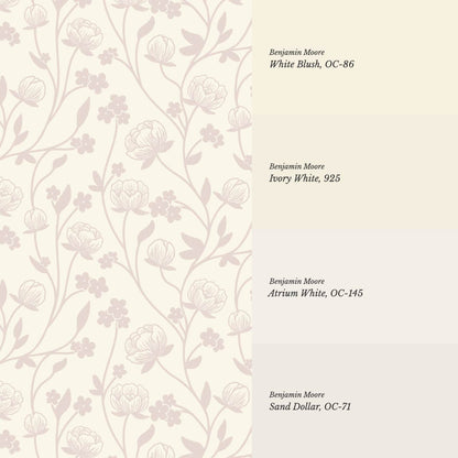 Rosario Delicate Blooms Butter Blush Wallpaper
