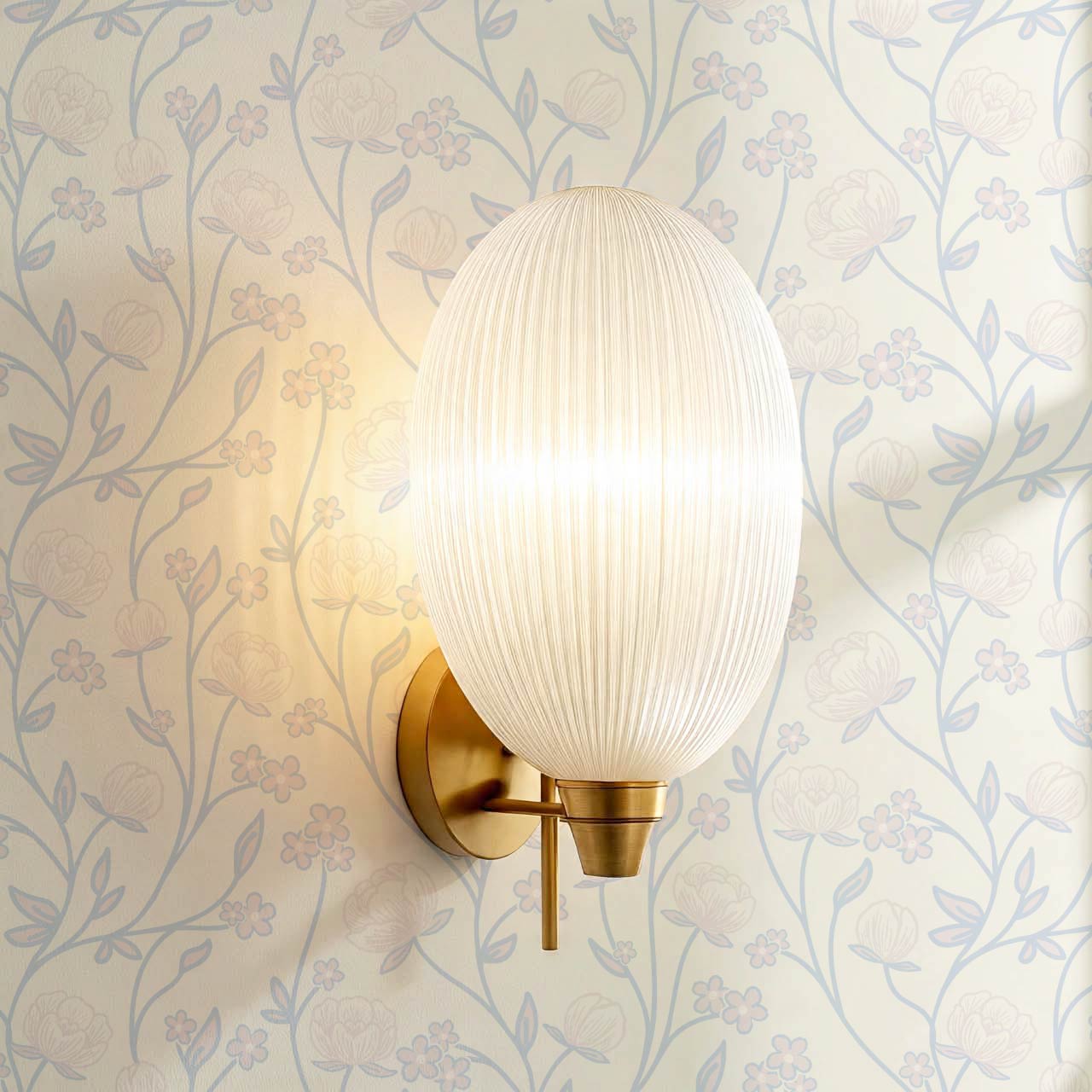 Rosario Delicate Blooms Sky Butter Wallpaper