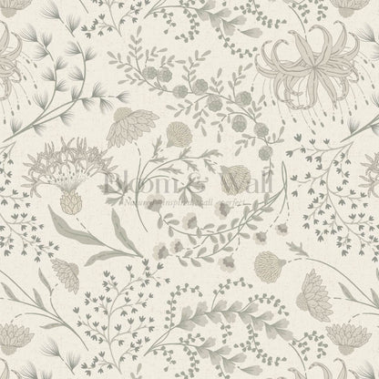 Rosette Nostalgic Wildflower Meadow Neutral Beige Wallpaper