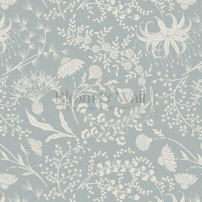 Rosette Nostalgic Wildflower Meadow Sea Glass Ivory Wallpaper