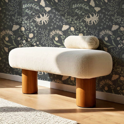 Rosette Nostalgic Wildflower Meadow Slate Sage Wallpaper