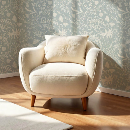 Rosette Nostalgic Wildflower Meadow Sea Glass Ivory Wallpaper