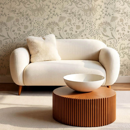 Rosette Nostalgic Wildflower Meadow Neutral Beige Wallpaper