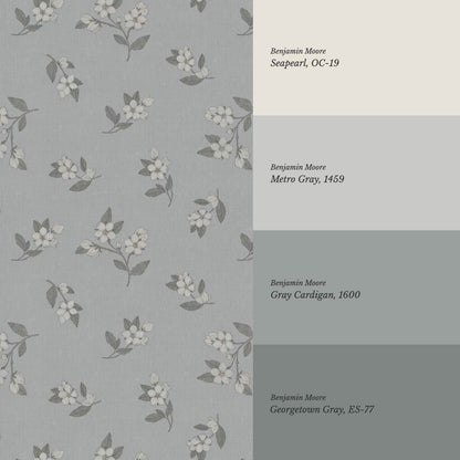 Rosina Apple Grove Sky Gray Slate Wallpaper