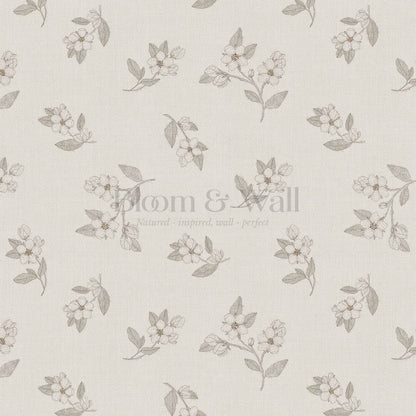 Rosina Apple Grove Neutral Beige Gray Wallpaper