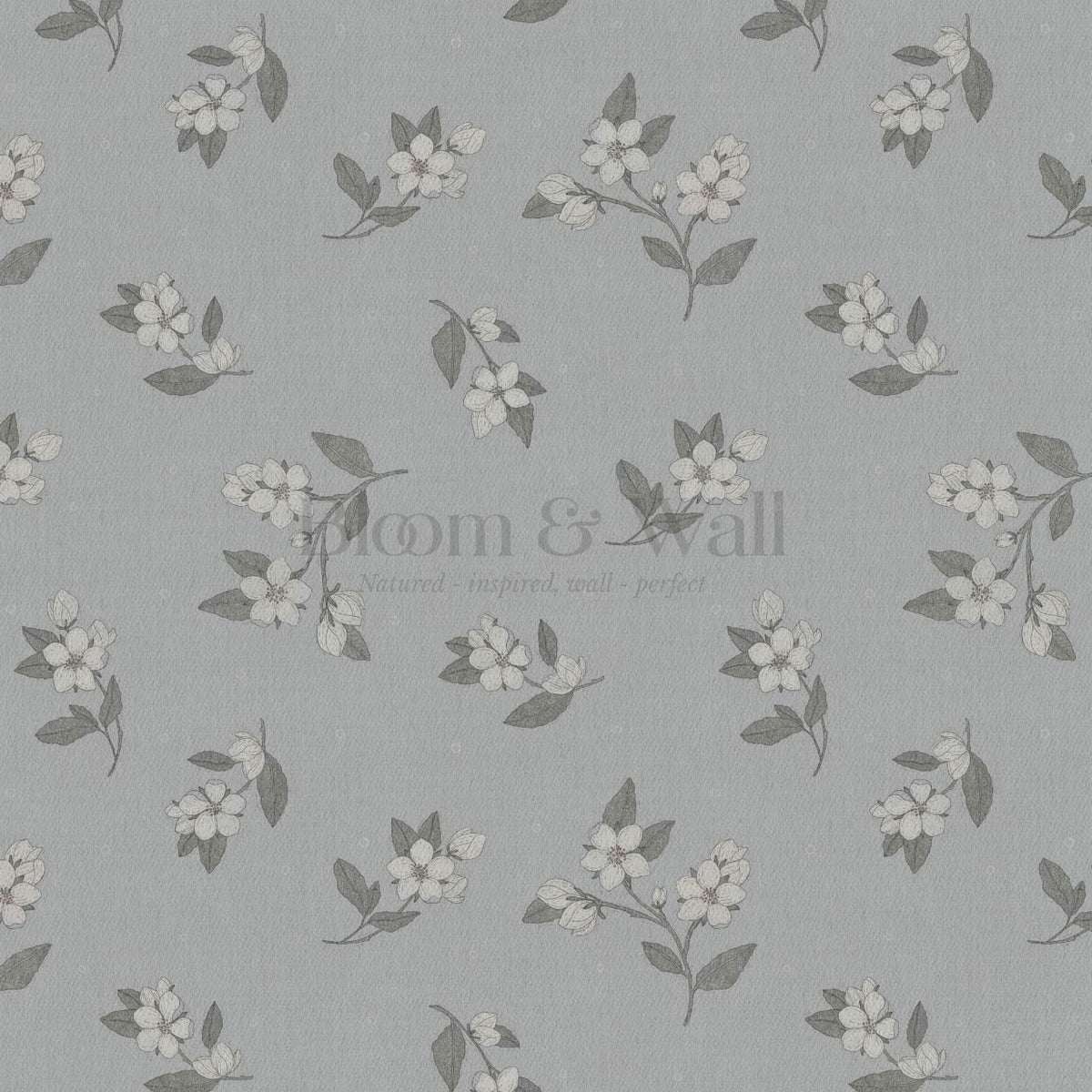 Rosina Apple Grove Sky Gray Slate Wallpaper