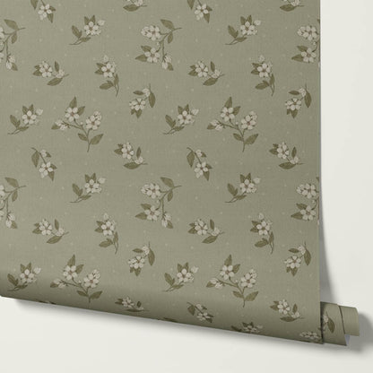 Rosina Apple Grove Olive Moss Wallpaper