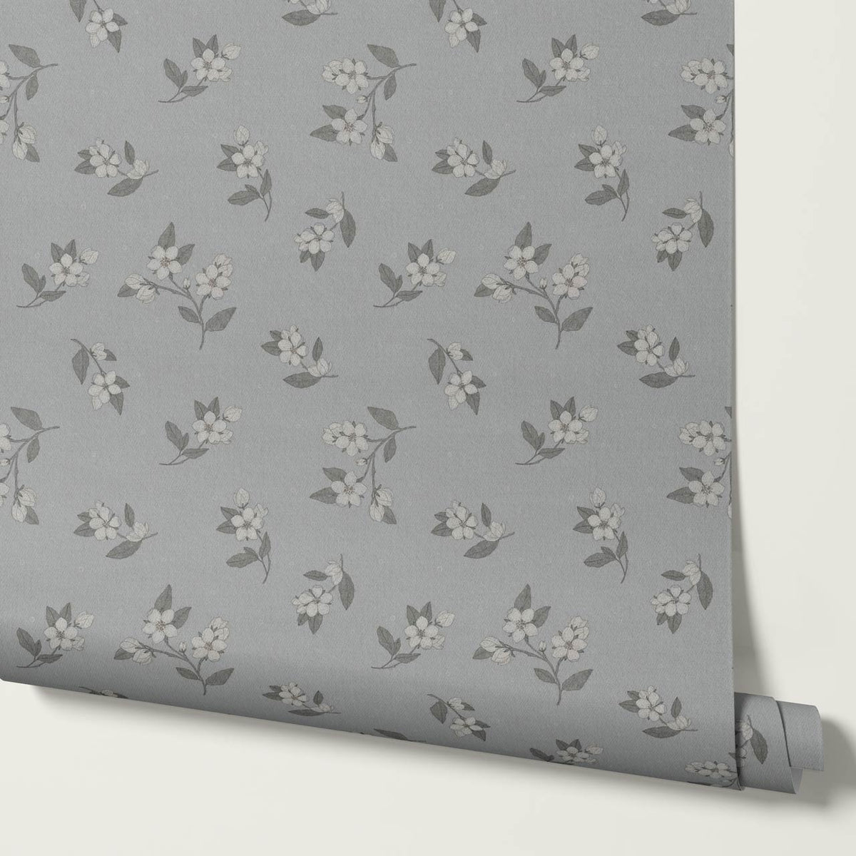 Rosina Apple Grove Sky Gray Slate Wallpaper