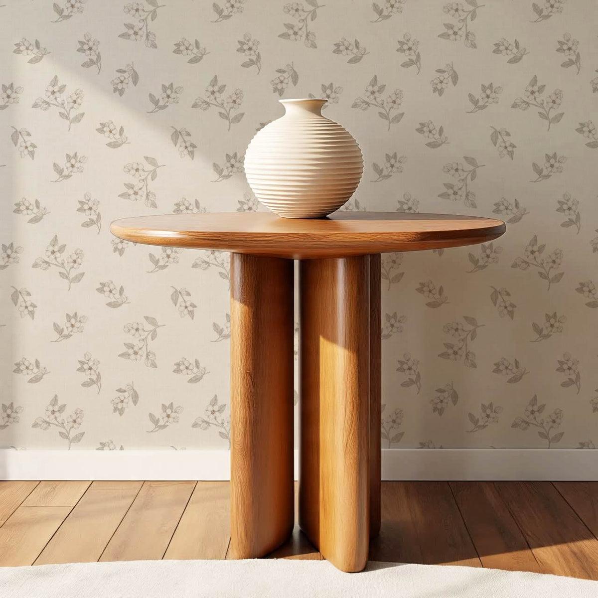 Rosina Apple Grove Neutral Beige Gray Wallpaper