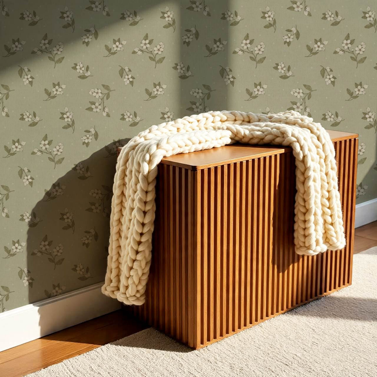 Rosina Apple Grove Olive Moss Wallpaper