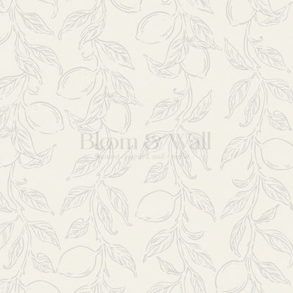 Ruby Rustic Lemons Cream Wallpaper