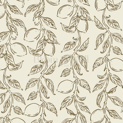 Ruby Rustic Lemons Olive Wallpaper